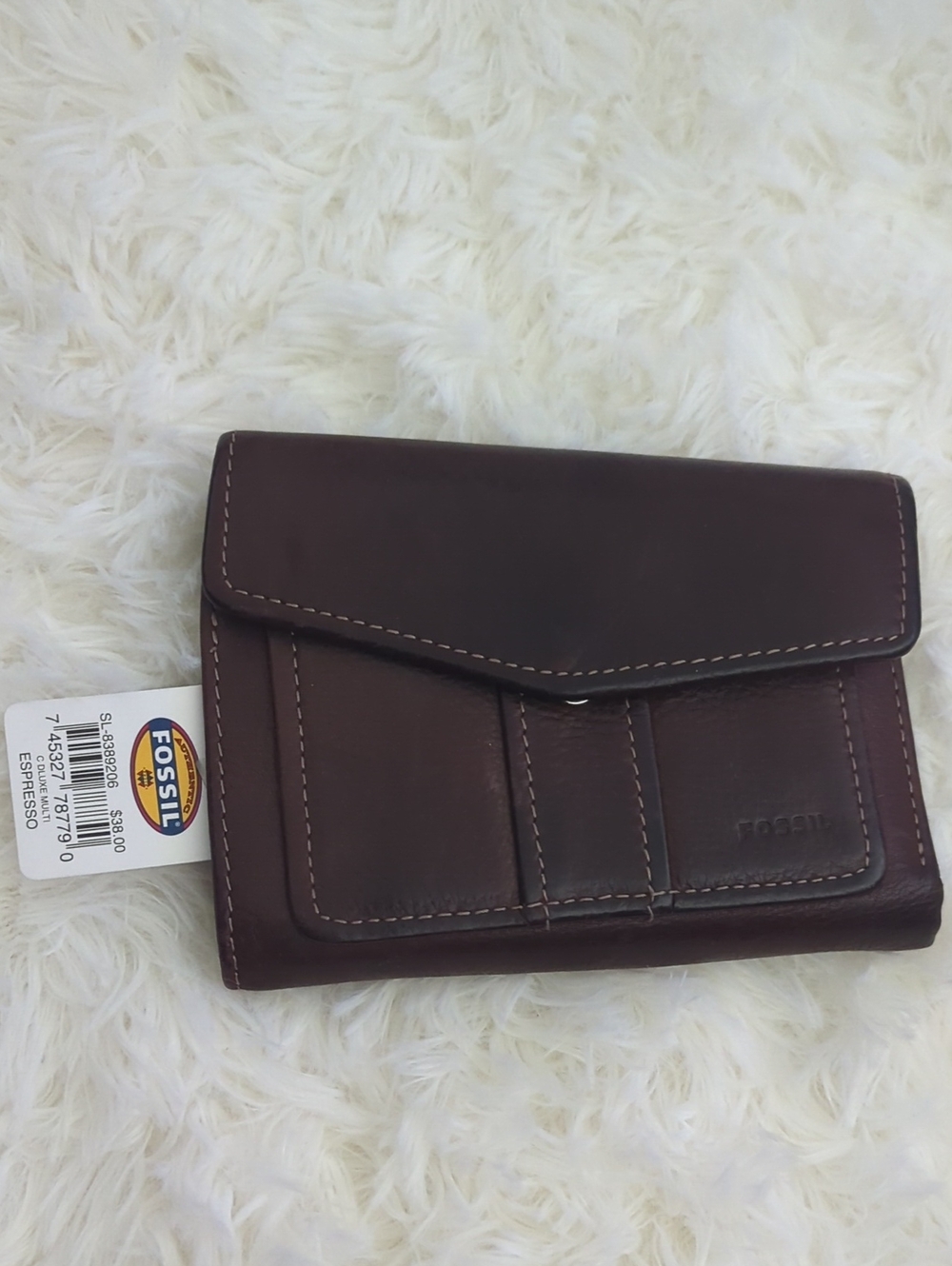 Fossil Brown Genuine Leather Fold Wallet